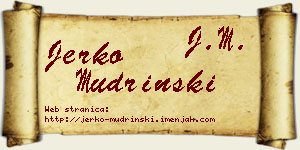 Jerko Mudrinski vizit kartica